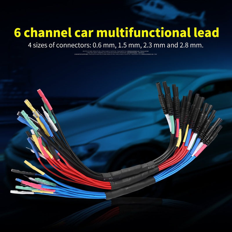 HT306 6 Channel Universal Break Out Leads for Auto Diagnostic Oscilliscope(Black)