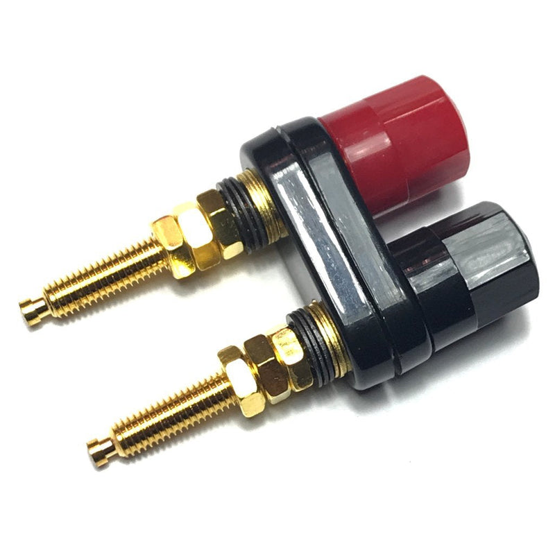 CESS Dual Binding Post Terminal - Amplifier/Speaker/Power Cable Connector - Banana Jack Socket - Length 2.3" (2 Pack)