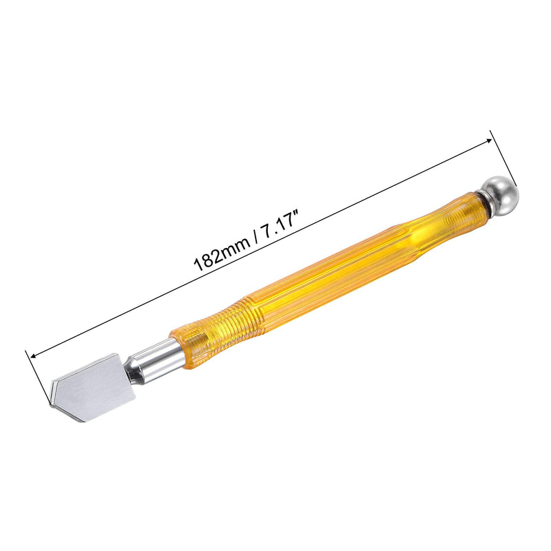 uxcell Glass Cutter 6-12mm, Pencil Style Oil Feed Carbide Tip Plastic Handle with 12-20mm Replacement Blade, Oil Dispenser and Double Head Scribing Pen