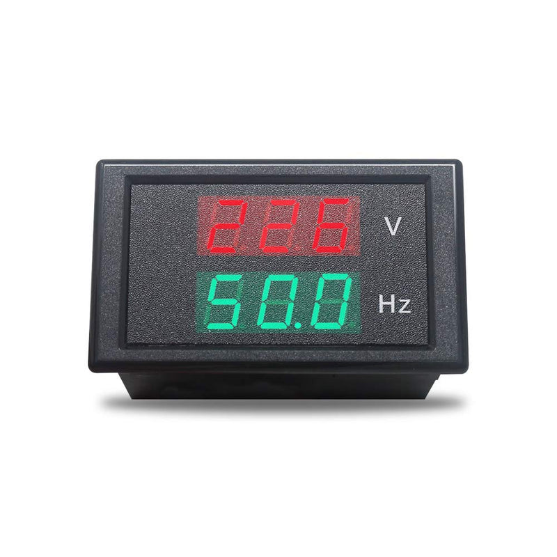 KETOTEK Digital AC Voltmeter Panel Mounting Meter AC80-300V Frequency Counter 45.0-65.0 HZ LED Display Voltage Volt Frequency Meter Tester Gauge V-Hz