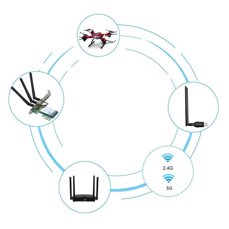 3PCS Dual-Band Router 5dBi 2.4G/5G WiFi Antenna High Gain SMA Antenna WiFi Wireless Network Card External Antenna for for Wireless LAN/WiFi Router, Suitable for ASUS RT-AC68u AC66U