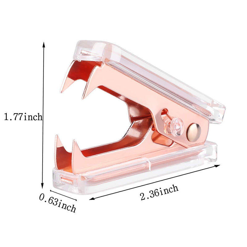 ALSISK Desk Accessory Kit,Acrylic Stapler Set, Tape Dispenser, Staple Remover with 1000pcs 26/6 Staples -Rose Gold