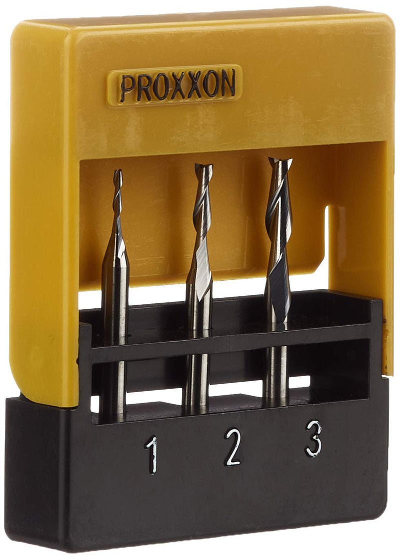PROXXON 27116 solid carbide end mill set, 3-piece set single pack