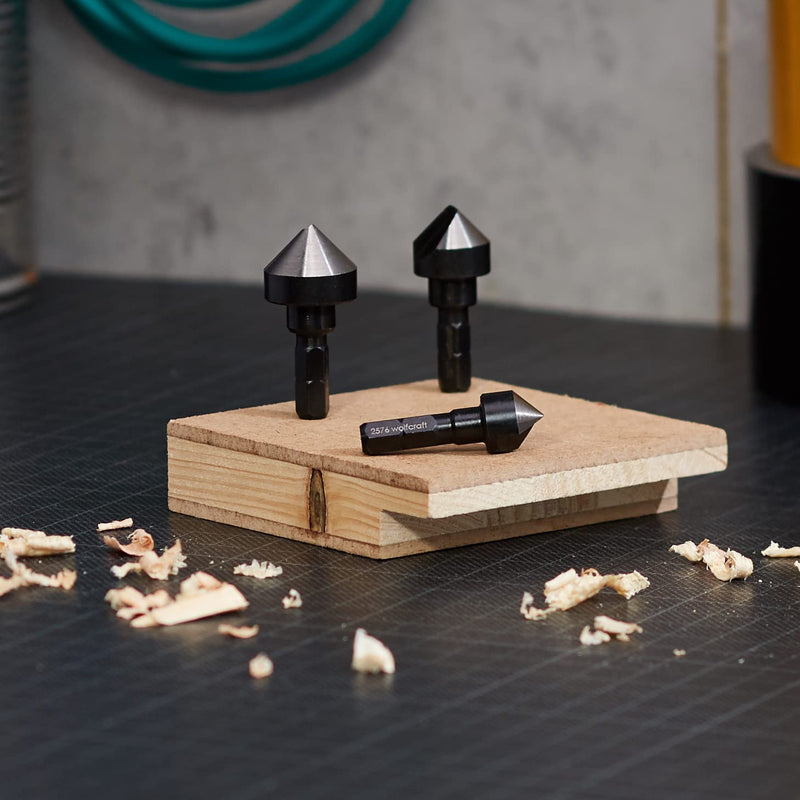 wolfcraft 3 pcs. Countersink set WS I 2584000 I ø12,16,19mm set 3-piece, ø12,16,19mm