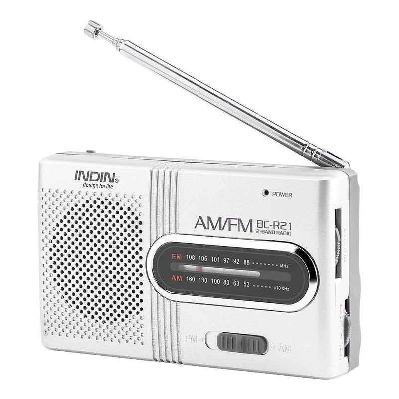 Portable Pocket AM/FM Radio Receiver, Built-in Speaker and Standard Earphones Jack, World Universal FM 88-108MHz AM 530-1600 KHz Music Player with Telescopic Antenna