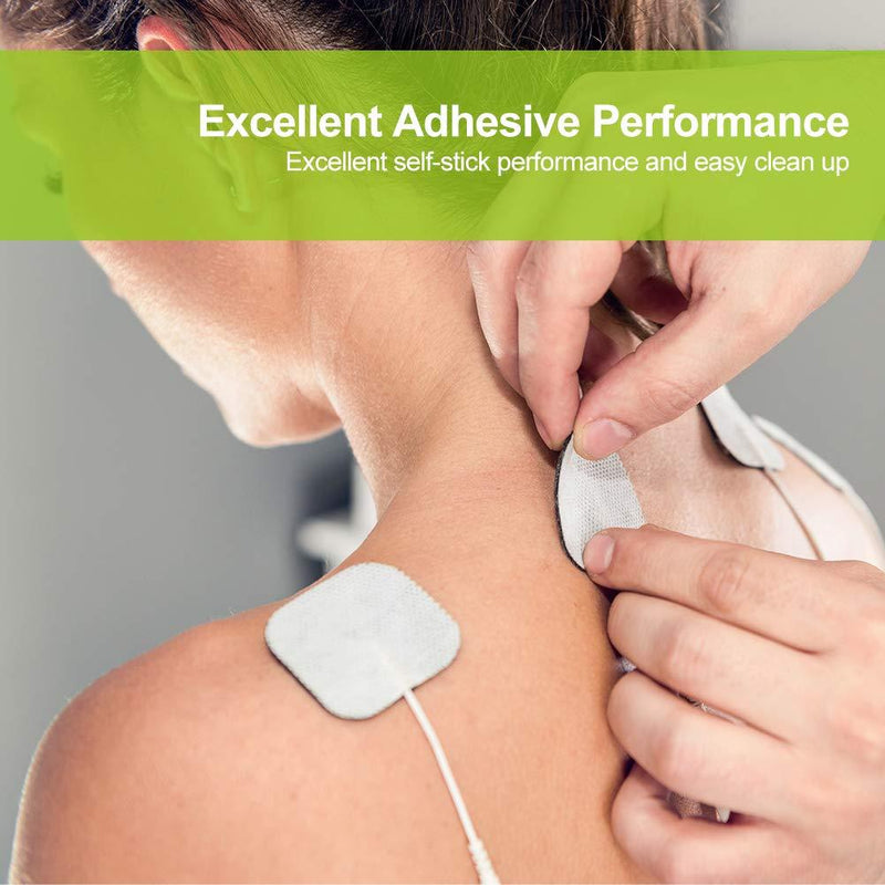 AUVON TENS Unit Pads Electrode Patches with Upgraded Self-Stick Performance and Non-Irritating Design for Electrotherapy A-White