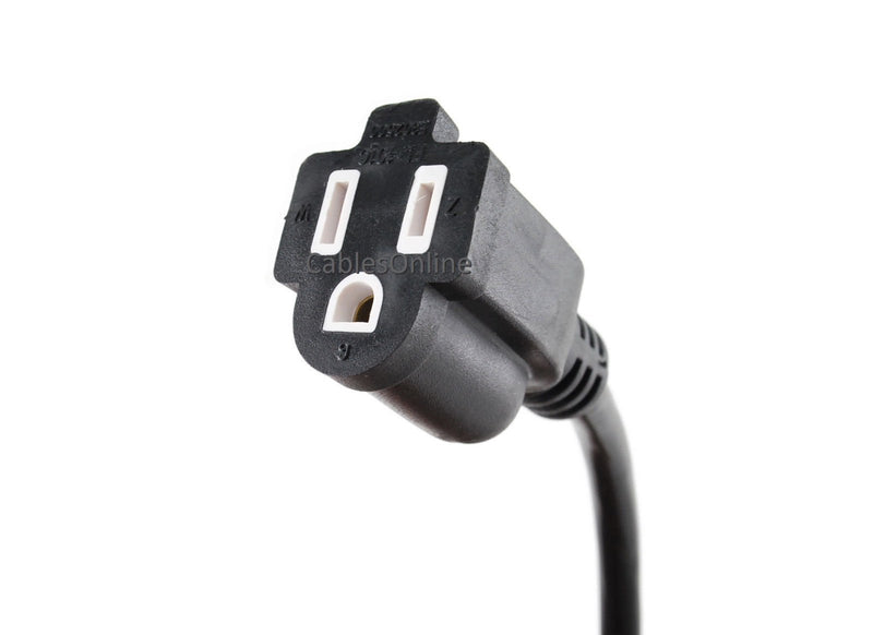 CablesOnline 6-ft Right Angled Plug AC Power Extension Cord/Cable, NEMA 5-15P to 5-15R, PC-406R