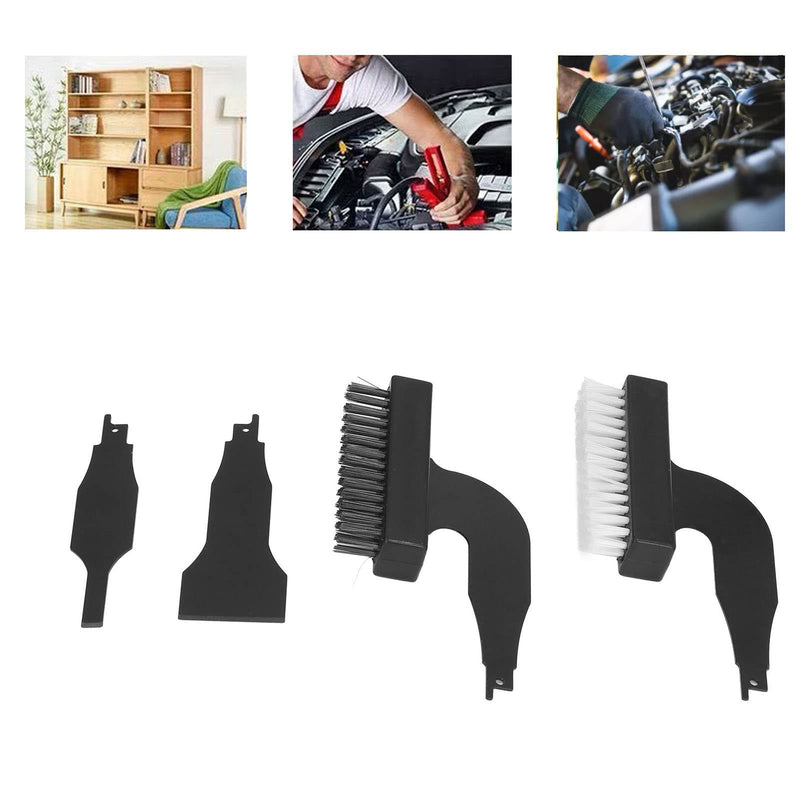 Rust Removal Tool, 4 Piece Rust Removal Brush Shovel Set Nylon Wire Grinding Brushes Reciprocating Saw Cleaning Tool with Reciprocating Blade, Grinding Cup Brushes