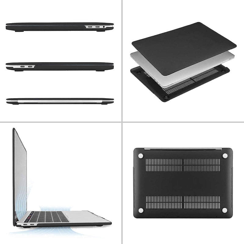 MOSISO Plastic Hard Shell Case & Water Repellent Vertical Sleeve Bag Compatible with MacBook Pro 13 inch 2020 2019 2018 2017 2016 Release A2338 M1 A2289 A2251 A2159 A1989 A1706 A1708, Black