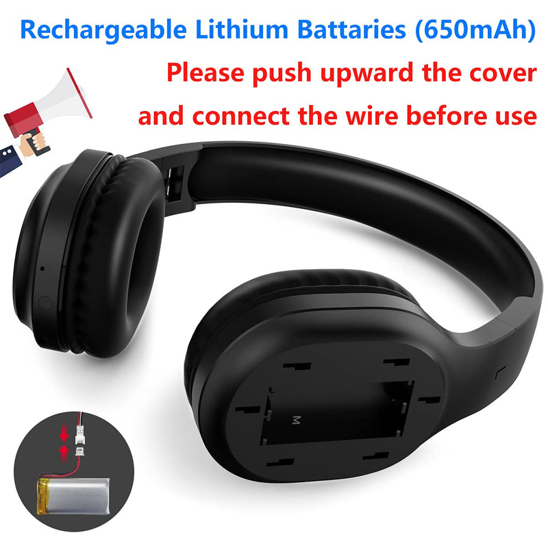 Rechargeable and Portable Personal FM Radio Headphones with Best Reception, Walkman Wireless Headset FM Radio Ear Muffs for Jogging, Mowing, Cycling, Meeting FM Receiver