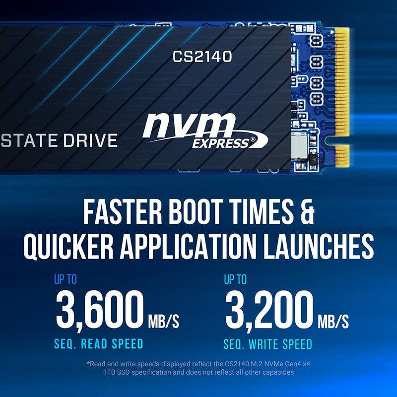 PNY CS2140 500GB M.2 NVMe Gen4 x4 Internal Solid State Drive (SSD) - M280CS2140-500-RB