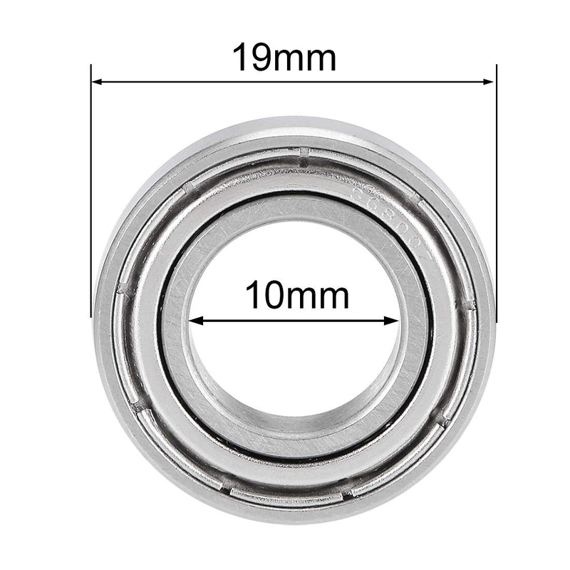 uxcell S6800ZZ Deep Groove Ball Bearings 10mm x 19mm x 5mm Double Shielded Stainless Steel 5pcs 10x19x5mm