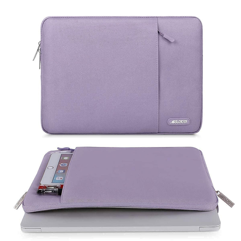 MOSISO Compatible with MacBook Air 13 inch Case 2010-2027 Rlease A1369 A1466, Plastic Hard Shell&Vertical Sleeve Bag with Pocket&Keyboard Cover&Screen Protector, Light Purple