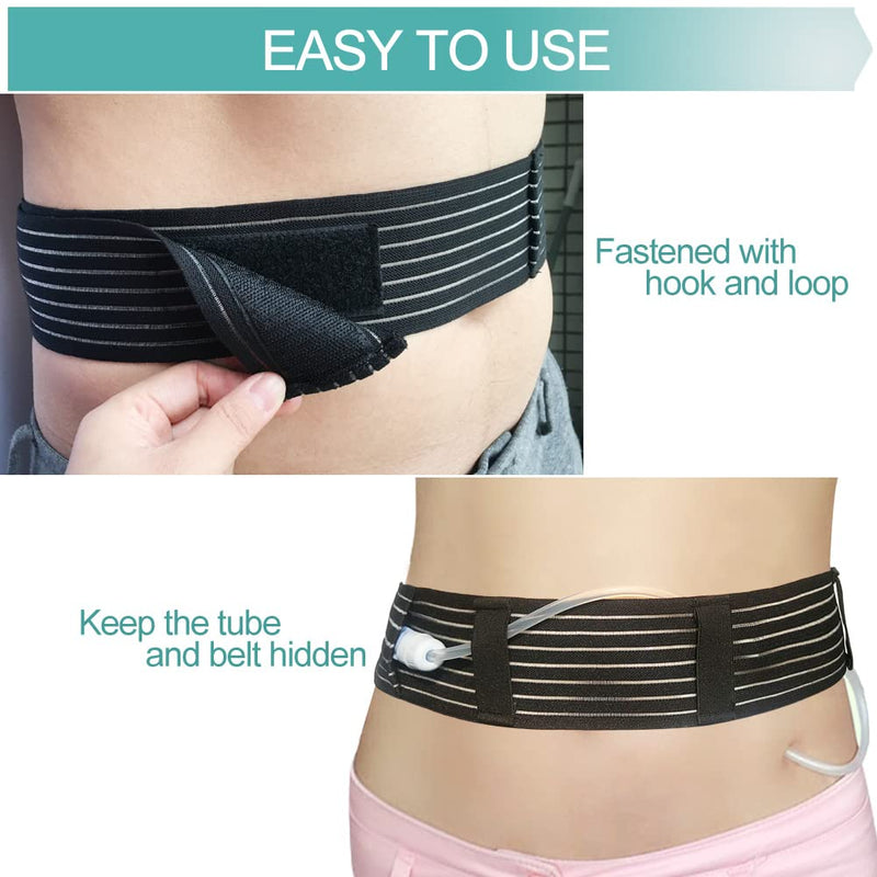 Soft Breathable Peritoneal Dialysis Belt Adjustable PD Catheter Holder Accessories Discreet for Safety Secure Transfer Set Peg Feeding Tube Supplies Men Women Black Large Large 35-49 Inch (Pack of 1)