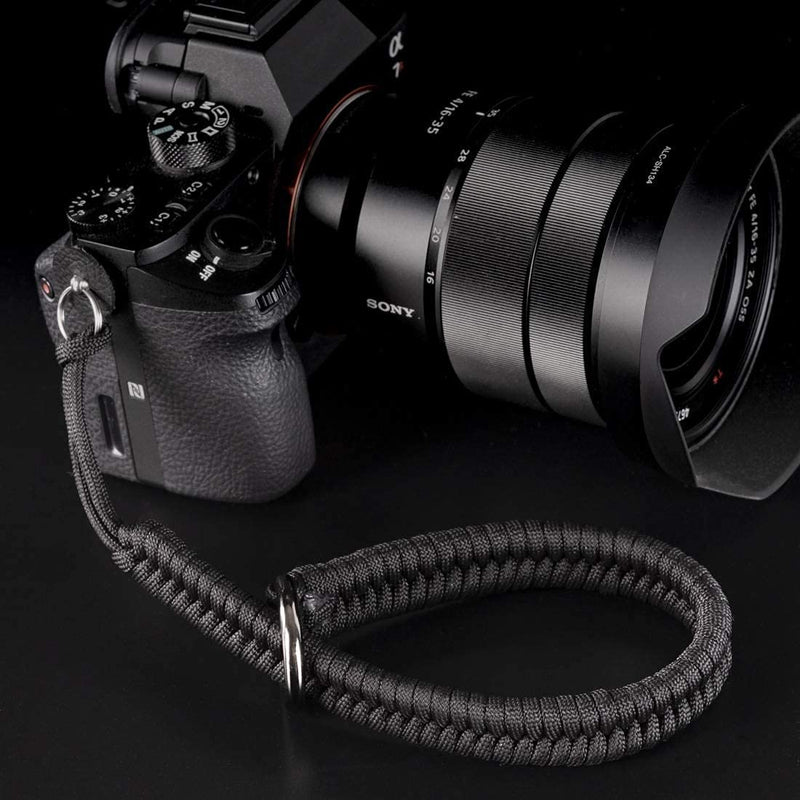Camera Wrist Strap - Paracord High-end Camera Hand Strap Wrist Lanyard for DSLR or Mirrorless Camera Black