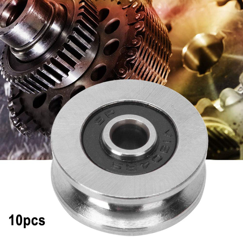V Groove Ball Bearing, 10pcs V1804 Track Roller Bearing Guide Rail Bearing, 4mm ID, 18mm OD, for Motor, Toys, Model, Instrument and Meter, Communication Equipment