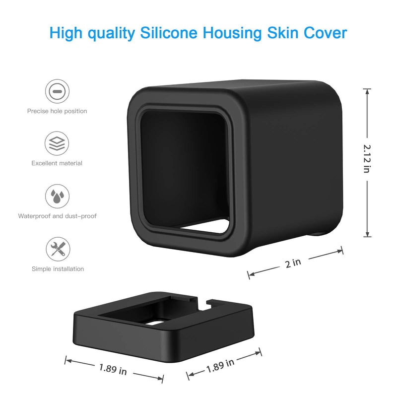 HOLACA Silicone Skin for Wyze Cam v3- Come with Quick Wall Mount Bracket - Anti-Scratch Protective Cover - Extra Protect Wyze Cam v3 Camera Black 1Pack