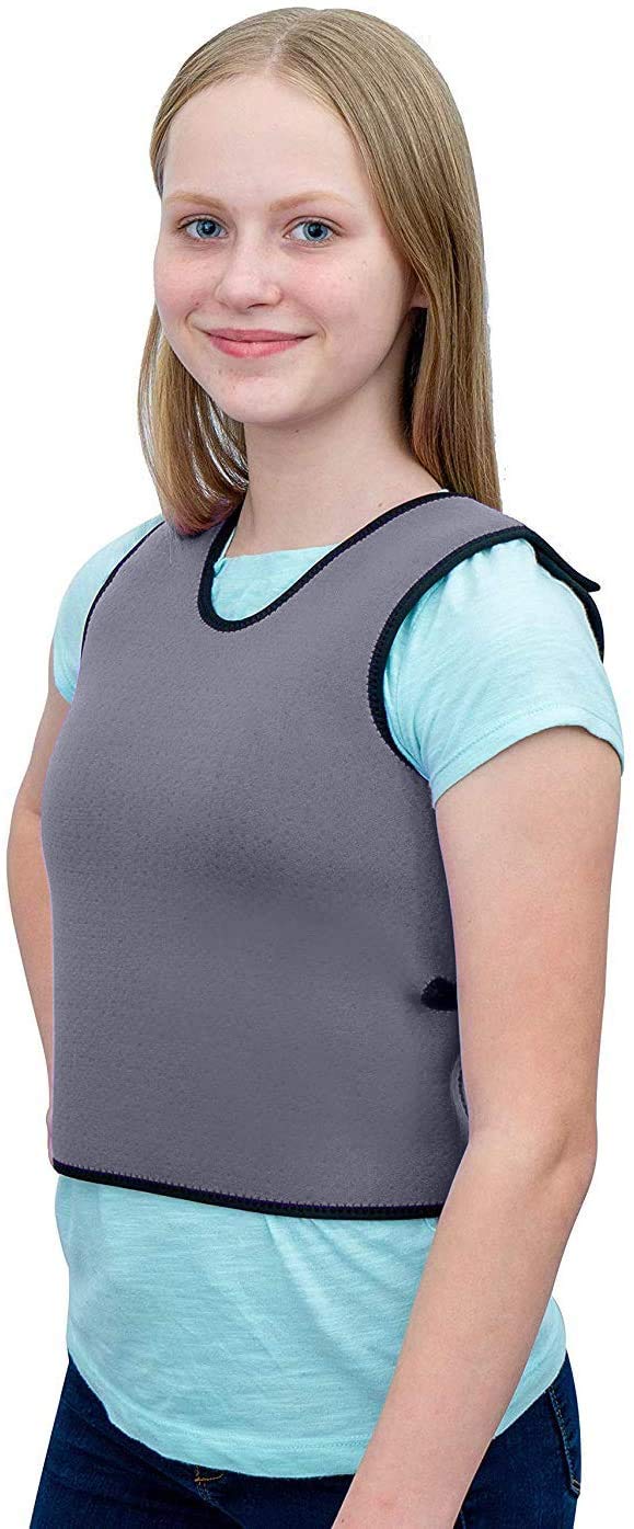 Special Supplies Sensory Compression Vest Deep Pressure Comfort for Autism, Hyperactivity, Mood Processing Disorders, Breathable, Form-Fitting, Kids and Adults (Gray, Small 17x30 inches) Gray Small (Pack of 1)