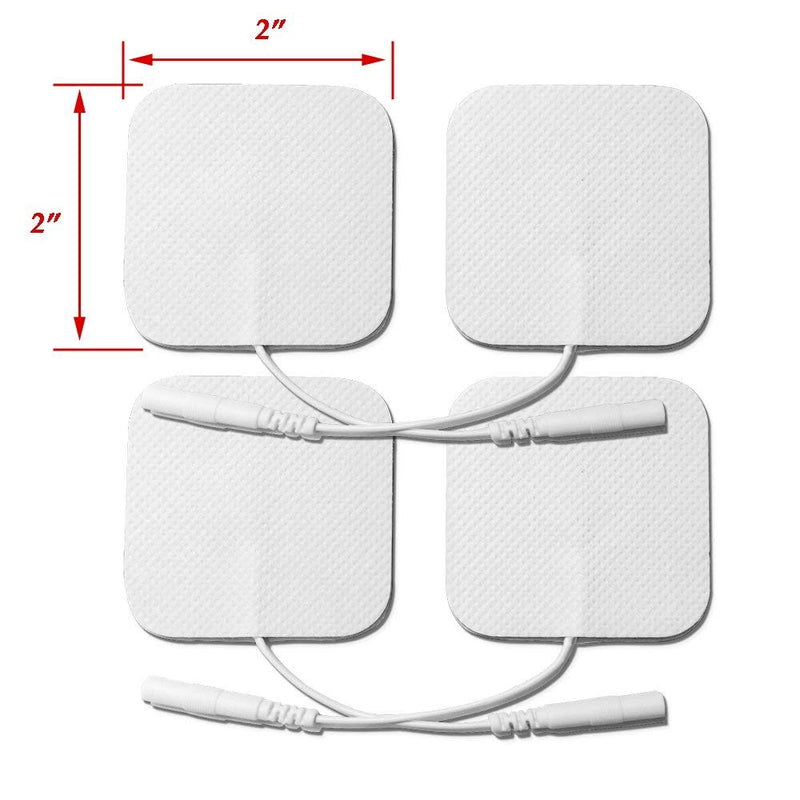 OUDYSCARE TENS Unit Electrodes Replacement Pads - 24Pcs 2"x2" Self-Adhesive Reusable Massage Electrode Patches Compatible with TENS 7000 EMS Machine for Lower Back and Pain Relief