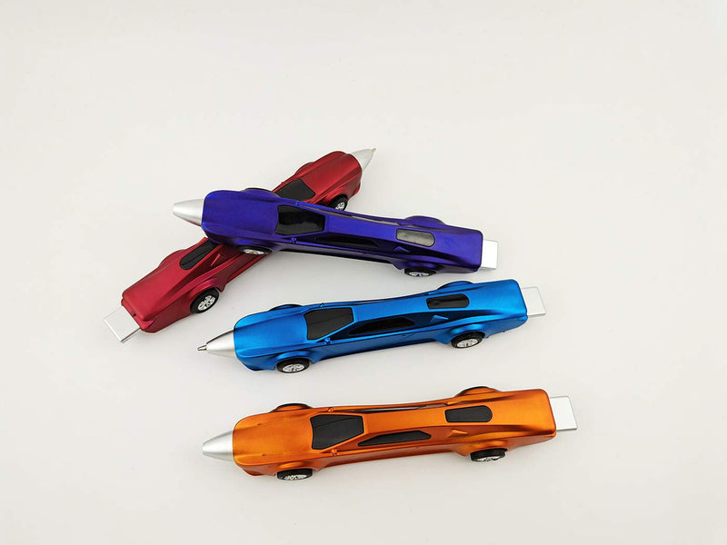 4PCS Sports Car Pens Car Ballpoint Pen Funny pens for Kids Novelty Pens Cute Pens Cool Kids Pens School Supplies Racing Car Pens Gifts for Children（Blue ink） Not pull back