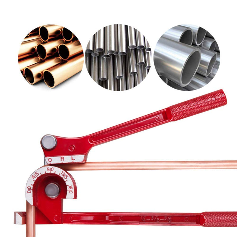 Wostore 180 Degree Tubing Bender for 1/4 5/16 and 3/8 Inch Copper Aluminum Thin Stainless Steel Red