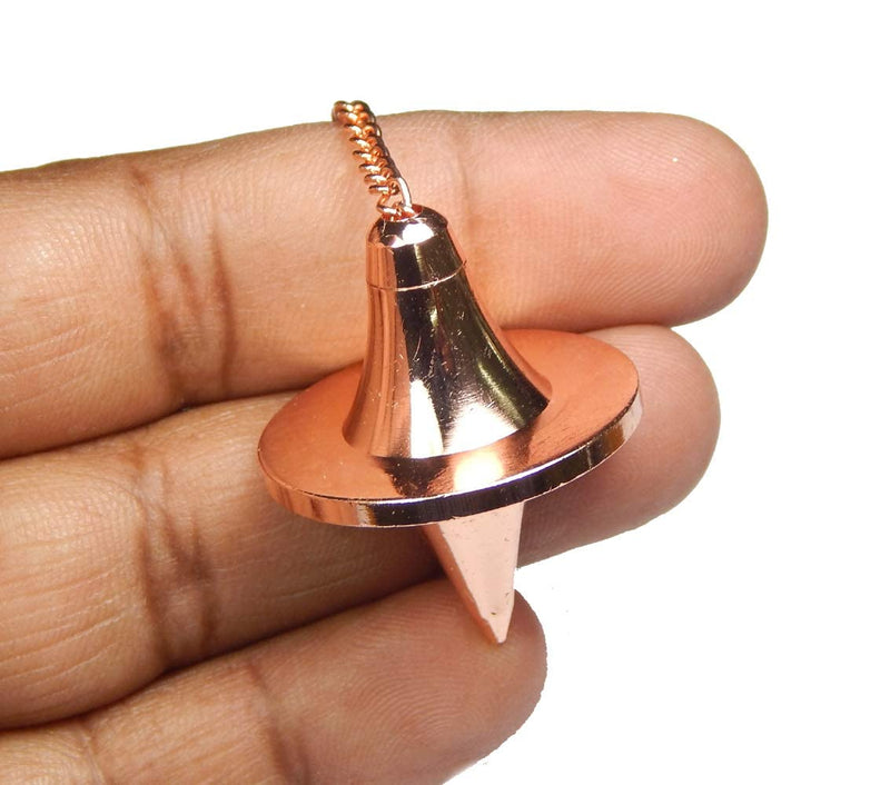 Spinning Top Design Openable Cone Point Copper Metal Pendulum. Healing Dowsing Reiki Pendulum for Divination, Chakra Testing & Spiritual Energy.