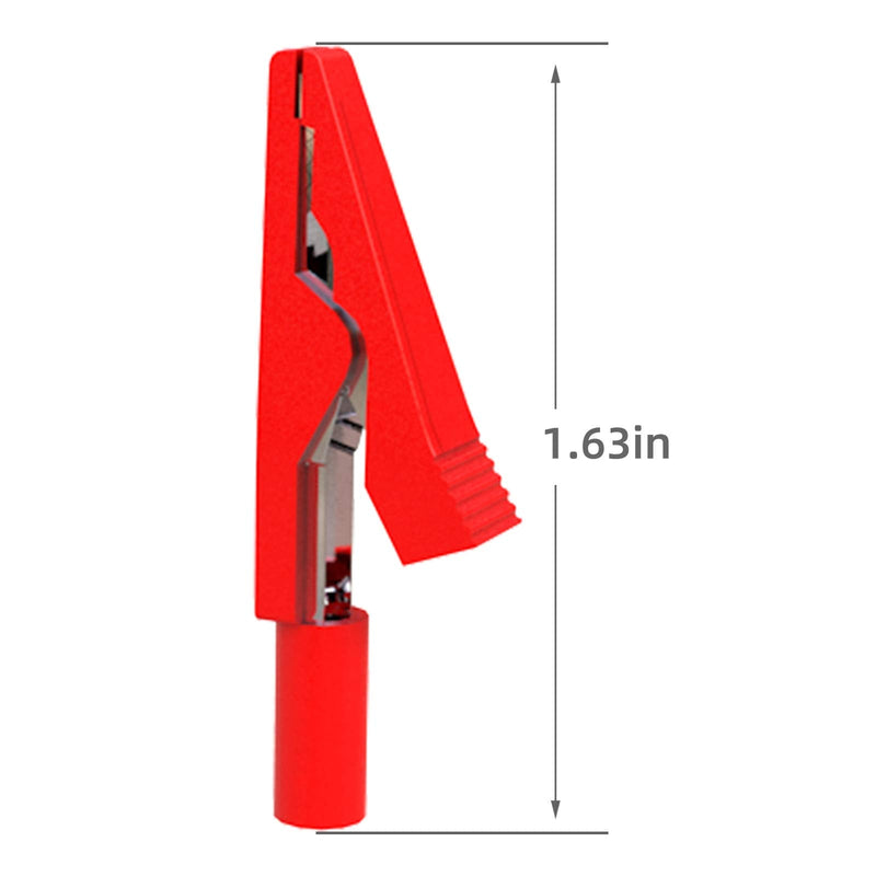 Goupchn Insulated Alligator Clips Electrical 10PCS Red Black Crocodile Clamps for 2mm Test Probes, 2mm Banana Plugs 10PCS Red + Black