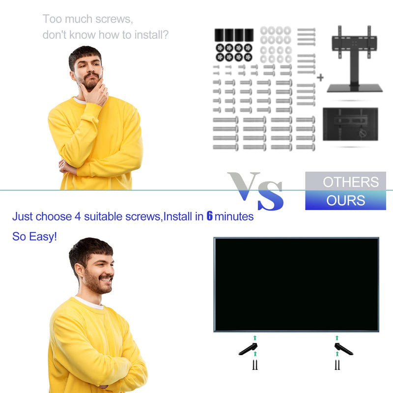 TV Stand Base for Element Roku TV, for Element 300 Series 400 Series 450 Series Smart TV, TV Stand Legs for 24 32 43 50 55 58 65 70 75 Inch Element TV with Screws Set and Instructions, Easy to Install
