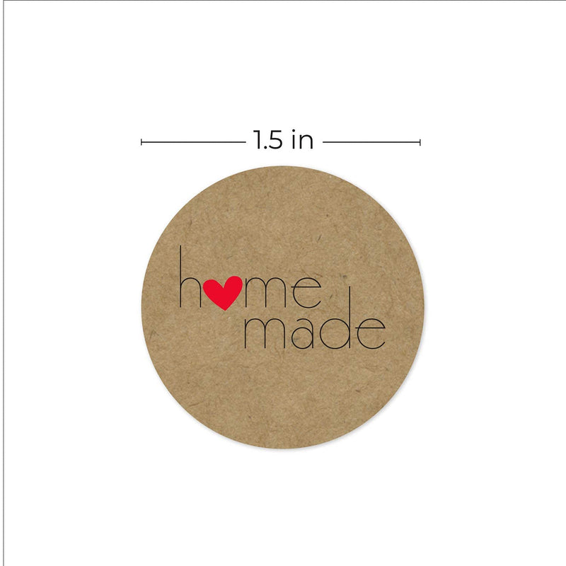 1.5" Inch Round Natural Kraft Home Made Stickers / 500 Labels per roll