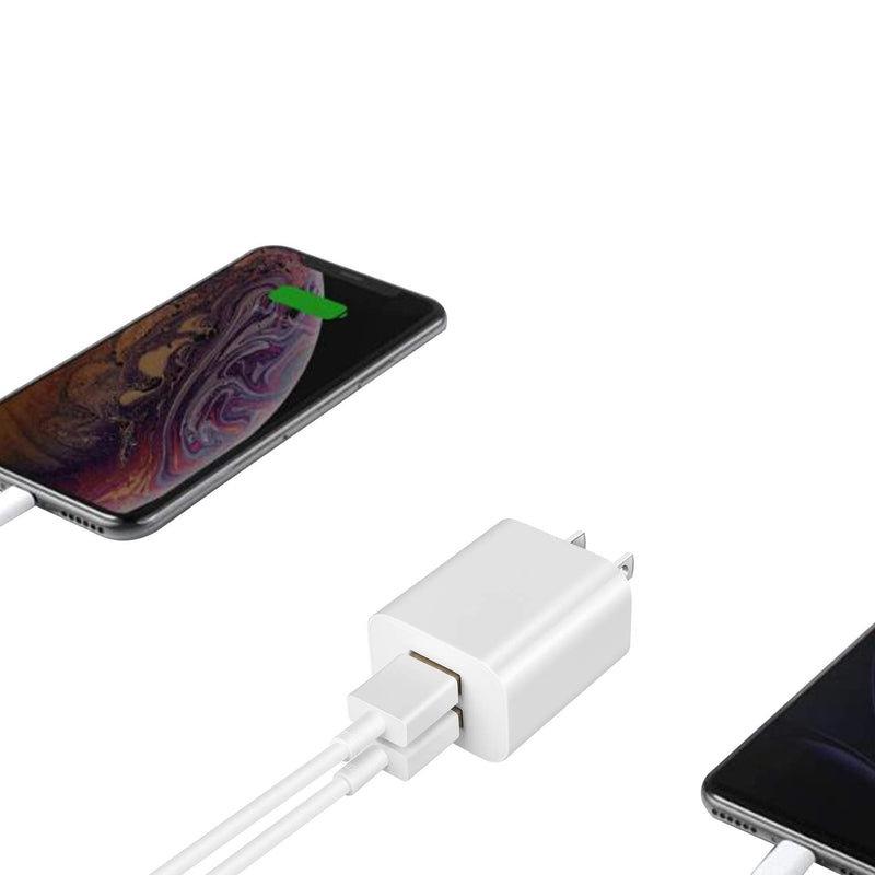 USB Wall Charger Block 2Pack Dual Port Cube Plug Power Charging Adapter Brick for Apple iPhone 11 Pro/XS Max/XR/X/8 Plus/7/6S/6/SE Box