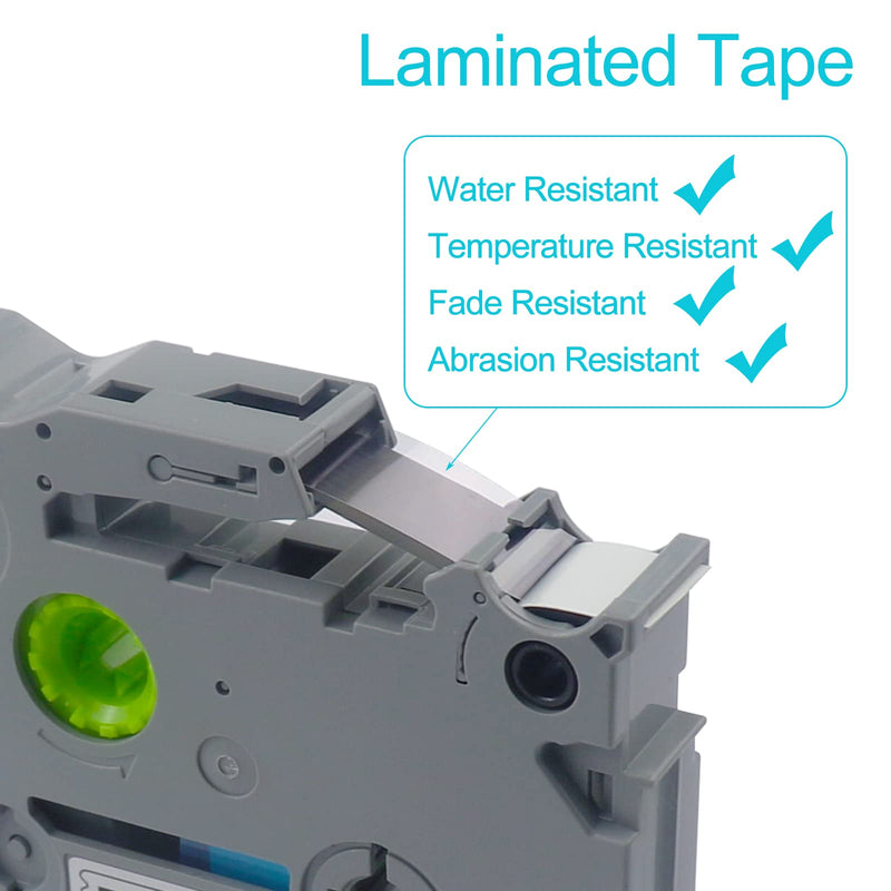 Compatible for Brother Label Maker Tape Clear TZe-131 TZ-131 TZ Tape 12mm 0.47 Laminated Clear Tape Black on Clear with P Touch Label Maker PT-H100 PT-H110 PT-D200 PT-D400 PT-D600,4-Pack 4