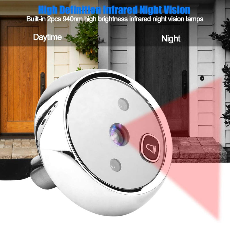 Digital Door Viewer, 3 inches TFT LCD Screen HD Smart Peephole Visual Doorbell with 1MP IR Night Vision Camera, Easy to Use, for Home Security (2) 2