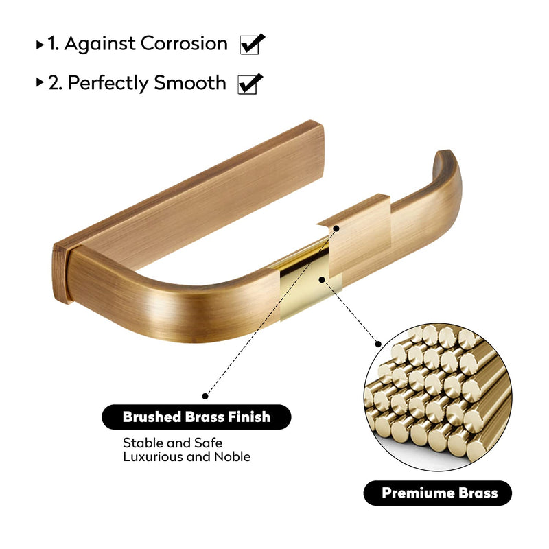 BigBig Home Brass Toilet Paper Holder Towel Holder, Bathroom Hardware Set Antique Tissue Roll Holder and Hand Towel Ring Wall Mounted 2-Piece Antique Brass Finish