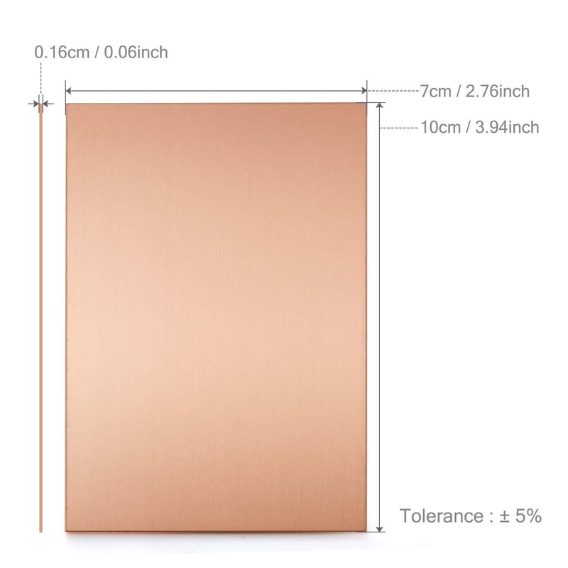 Chanzon 10 Pcs Single Sided Copper Clad Laminate PCB (7x10 cm 4x2.7 inch) Copper Plated Universal Circuit Prototype Board for Etching DIY Pcbs Kit