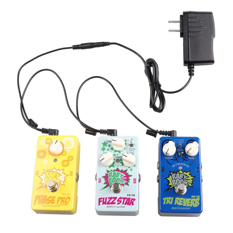 Mr.Power Guitar Effects Power Supply Adapter 9V DC 1A (1000mA) with Daisy Chain Cord Cable Free Insulated Cap (with 3 Way Cable) with 3 Way Cable