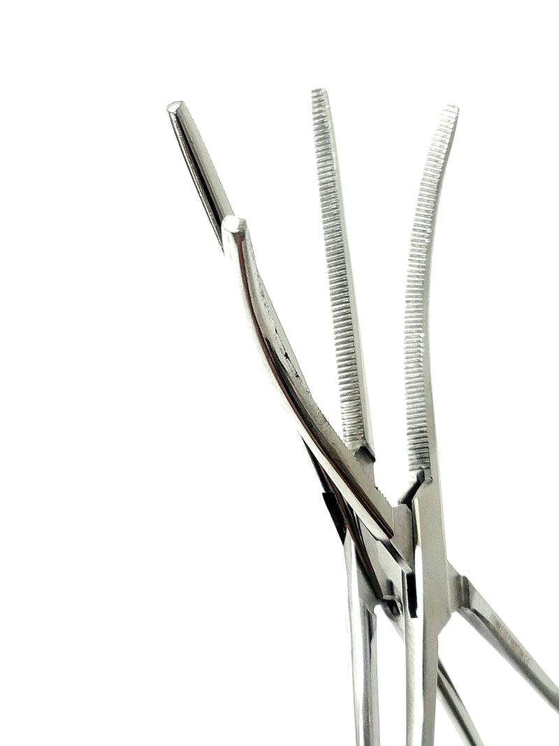 ArtLab-Quality 2 Pcs 8" Locking Straight & Curved Hemostat Set -Hemostat Forceps Set - Stainless Steel Locking Tweezer Clamps - Ideal Hemostats for Nurses, Fishing Forceps, Crafts and Hobby