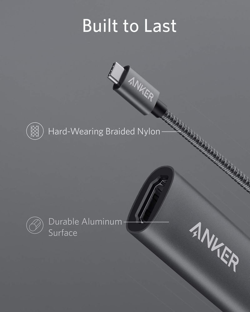 Anker USB C to HDMI Adapter (4K@60Hz), PowerExpand+ Aluminum Portable USB C Adapter, for MacBook Pro, MacBook Air, iPad Pro, Pixelbook, XPS, Galaxy, and More (Compatible with Thunderbolt 3 ports)