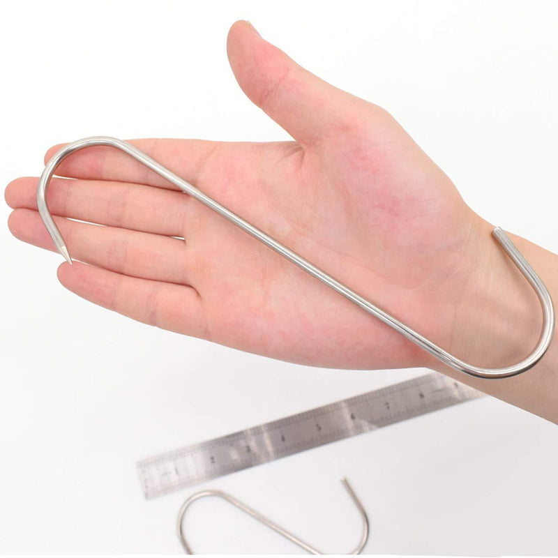 HONSHEN 8 Inch 4mm Meat Hooks S-Hook Stainless Steel Meat Processing Butcher Hook Pot Hooks (8 Inch)