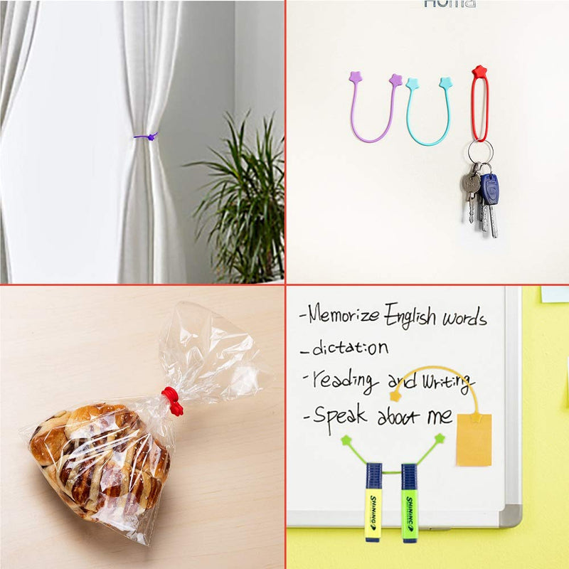 Fironst 14 Pack Reusable Silicone Magnetic Cable Ties, Magnetic Twist Ties for Bundling and Organizing, Holding Stuff, USB Charging Cords, Fridge Magnets, Cord Keeper Winder, or Just for Fun 14-Pack