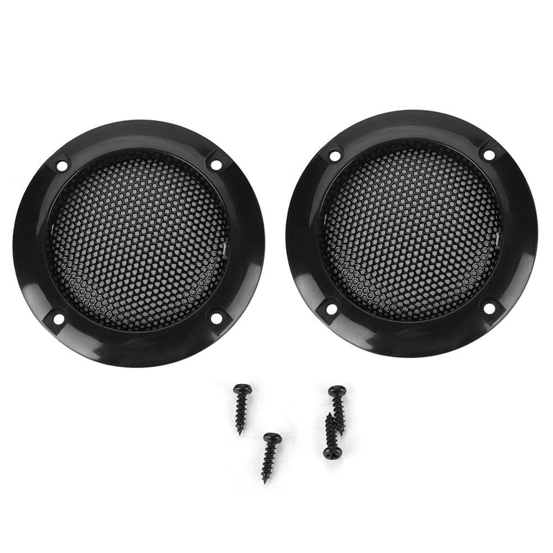 2 Inch Speaker Grill Cover, Speaker Decorative Steel Mesh Circle Car Speaker Protective Mesh Cover Replacement(Black) Black