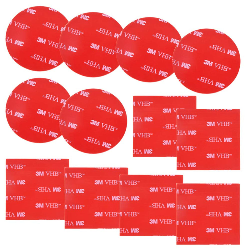 12 PCS 3M Double Sided Foam Adhesive Tape Pads,DanziX Round and Square VHB Sticky Pads Replacement Mounting Tape