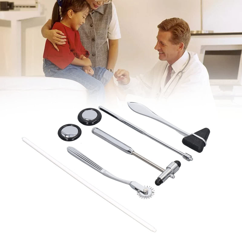 Neurological Reflex Hammer 5-Piece Neurological Hammer Set Made of Stainless Steel, Multifunctional Portable Reflex Hammer for Examining the Nervous System