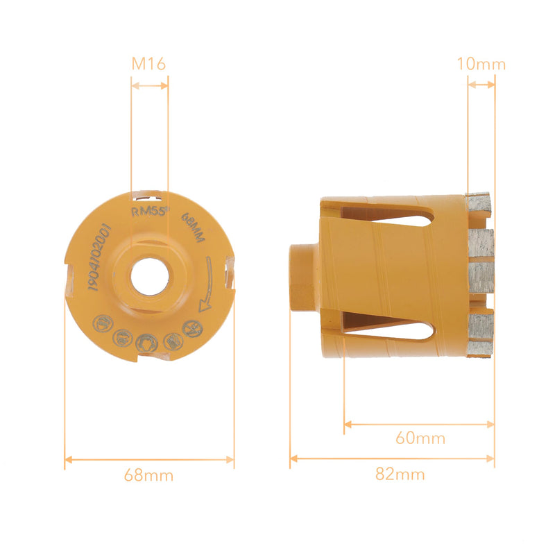 PRODIAMANT premium diamond countersink masonry 68 mm x M16 68mm 6 diamond segments long service life 60mm usable length