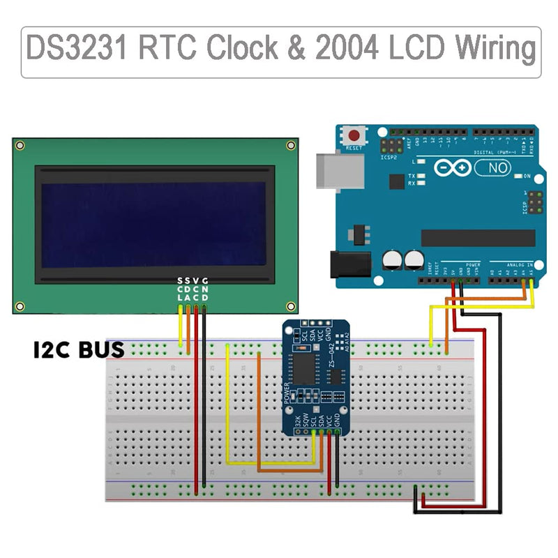DIYmalls 2004 LCD Display Module DC 5V 20x4 White Character Blue Backlight AIP31066 Controller for Arduino (Pack of 2)