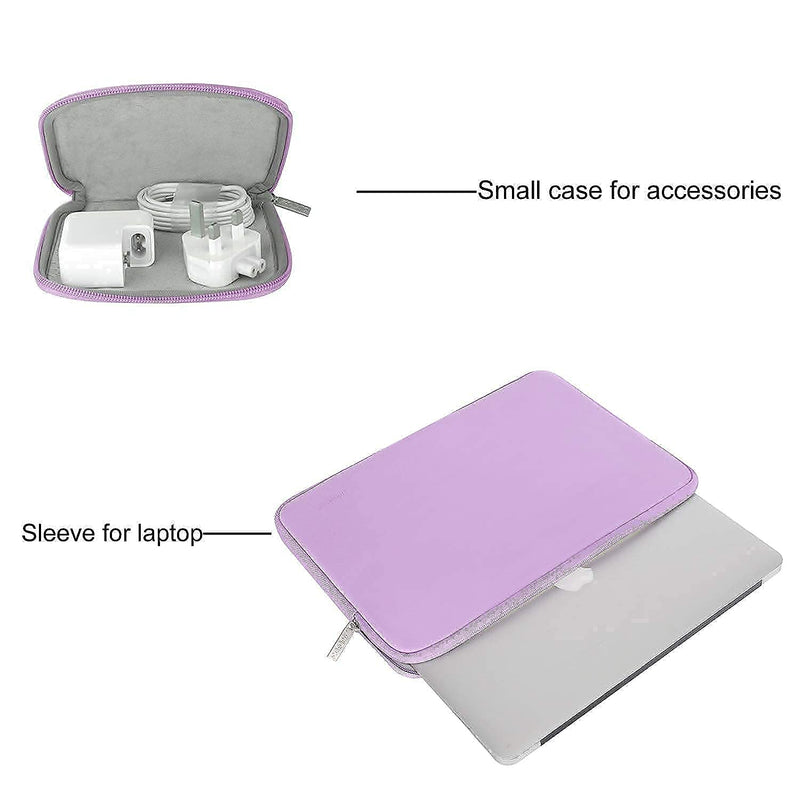 MOSISO Compatible with MacBook Air 13 inch Case 2018-2020 Rlease A2337 M1 A2179 A1932, Plastic Hard Shell Case&Neoprene Sleeve Bag with Small Case&Keyboard Cover, Light Purple