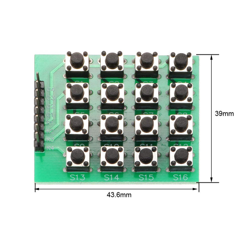 uxcell 4x4 Matrix 16 Keypad Keyboard Module 16 Button Mcu