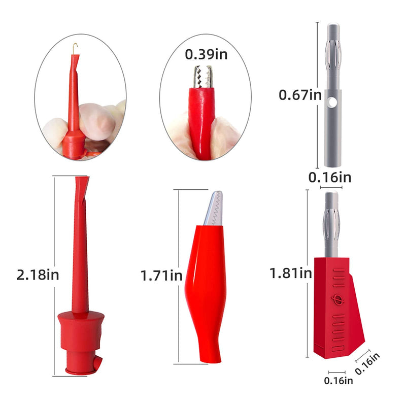 Goupchn BNC Test Leads Set Oscilloscope Probes BNC to Alligator Crocodile Clips BNC to Minigrabber Test Hook Clips BNC to Dual Stacking Banana Male Plug Cable Wire Set