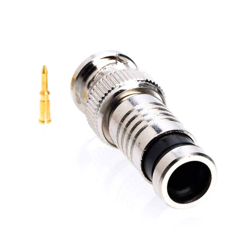 BNC Rg59 Male Compression Coax Connector for CCTV Security Camera DVR (50) 50