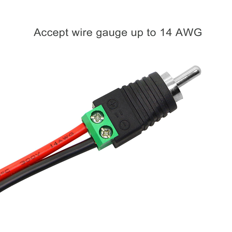 PNGKNYOCN RCA Cable Audio Adapter, Phono RCA Male Plug to AV Screw Terminal Audio/Video Speaker Wire connectors Solderless Adapter (6-Pack)