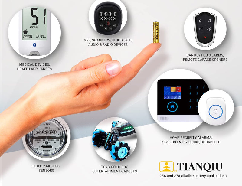 Tianqiu A27 12V Alkaline Battery, Tearstrip (25 Batteries) 25 Batteries